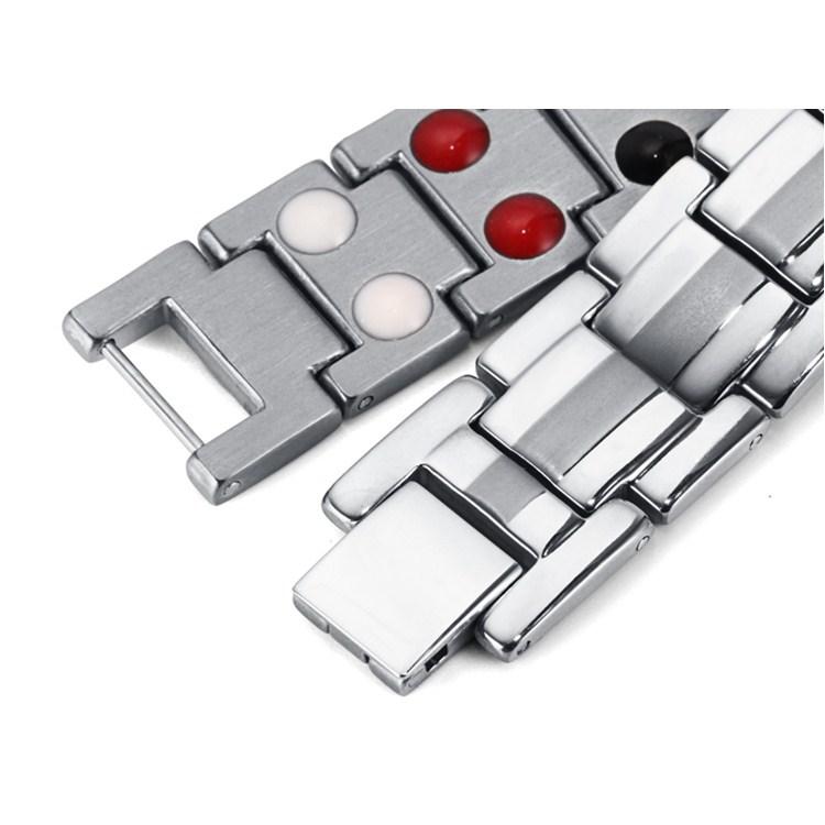 Double Strength 4 Element Titanium Magnetic Therapy Bracelet for Arthritis Pain Relief Adjustable