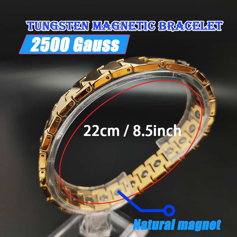 Therapy Pain Relif Chain Energy Magnetic Tungsten Gold Bracelet for Men