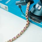 女性用磁気ブレスレット - ローズゴールドセラピーブレスレット、パープルクリスタル付き - エレガントな減量ジュエリー - お母さん、奥様への癒しのギフト