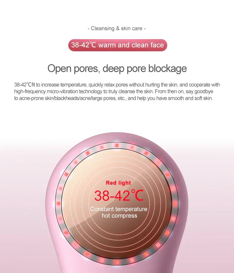 Sonic Facial Cleansing Brush ,Hot And Cold ,IPX7 Waterproof - CIVIBUY