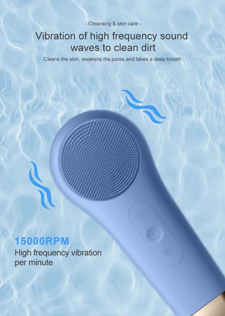 Sonic Facial Cleansing Brush ,Hot And Cold ,IPX7 Waterproof - CIVIBUY
