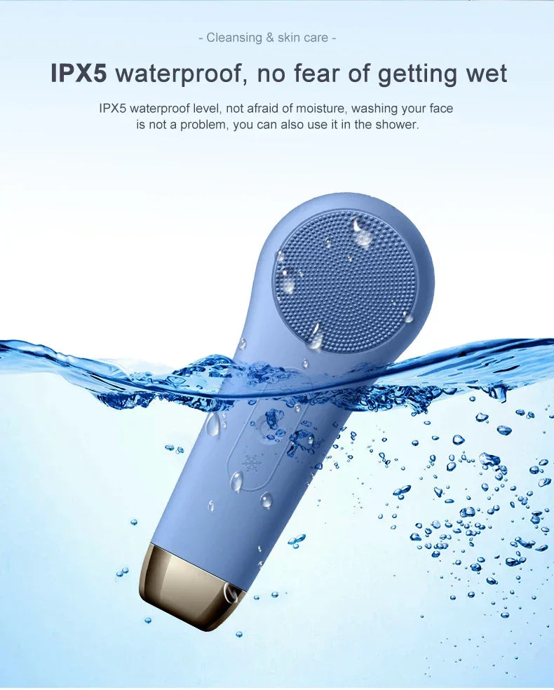 Sonic Facial Cleansing Brush ,Hot And Cold ,IPX7 Waterproof - CIVIBUY