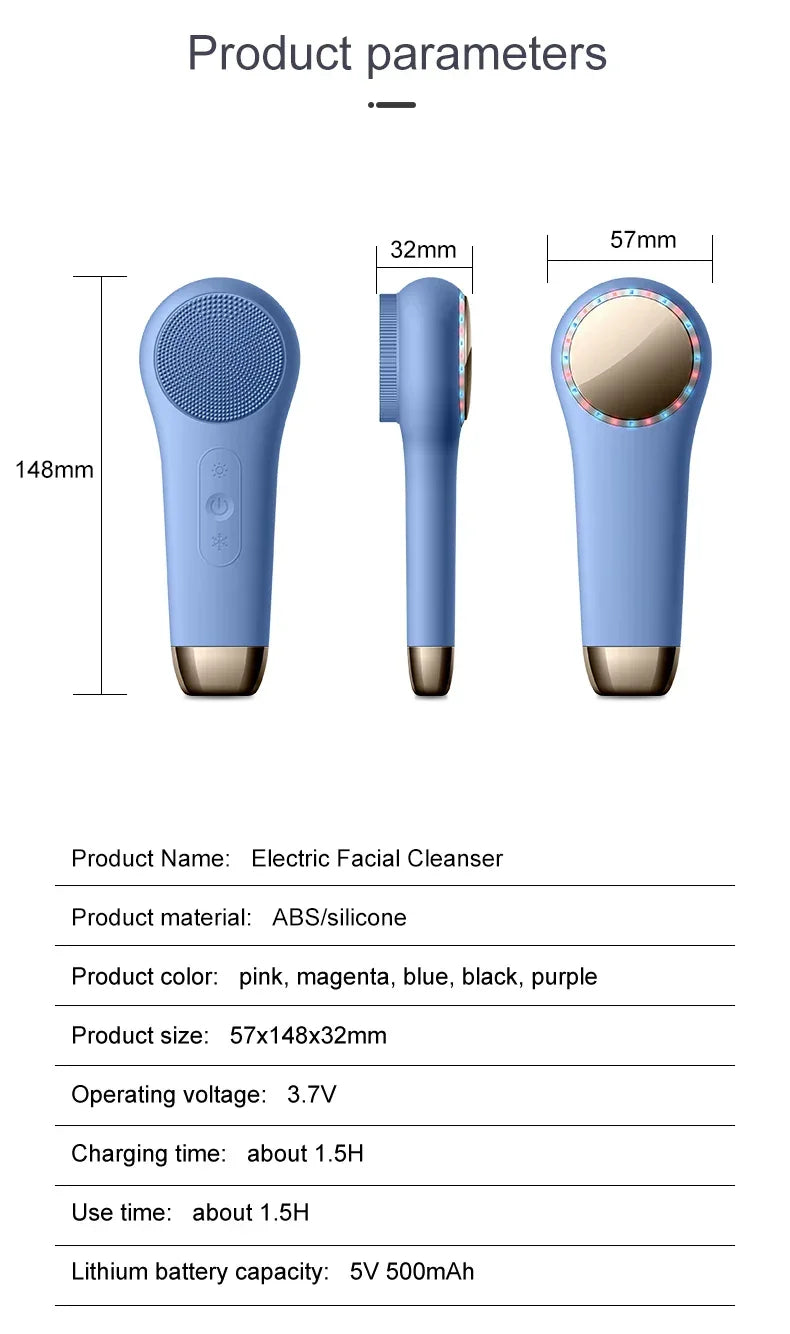 Sonic Facial Cleansing Brush ,Hot And Cold ,IPX7 Waterproof - CIVIBUY