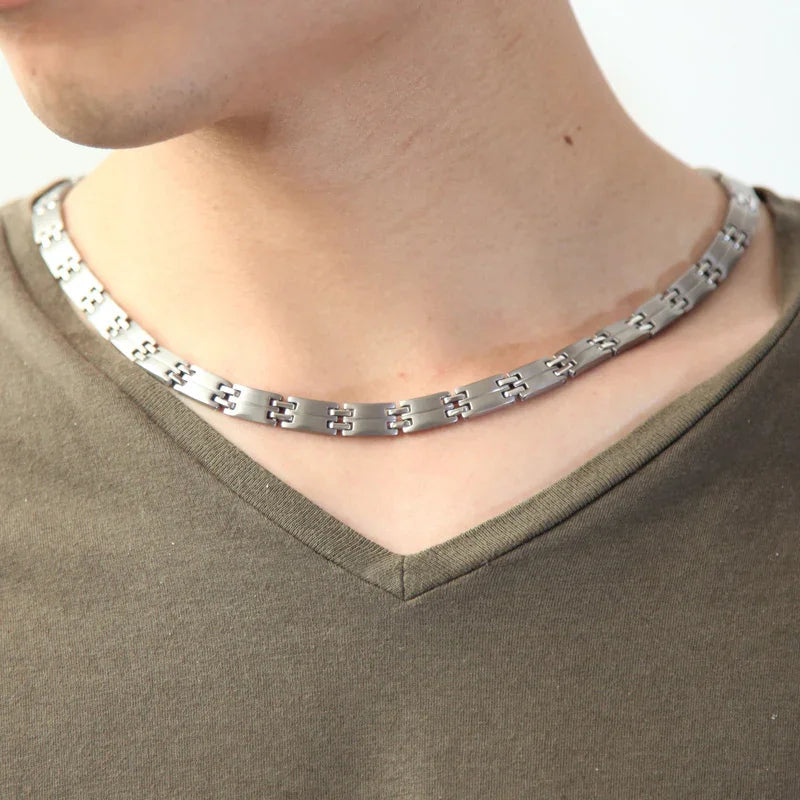 Germanium Necklace Blood Circulation Pain Relif Jewelry Gold Necklace SC-G11 - CIVIBUY