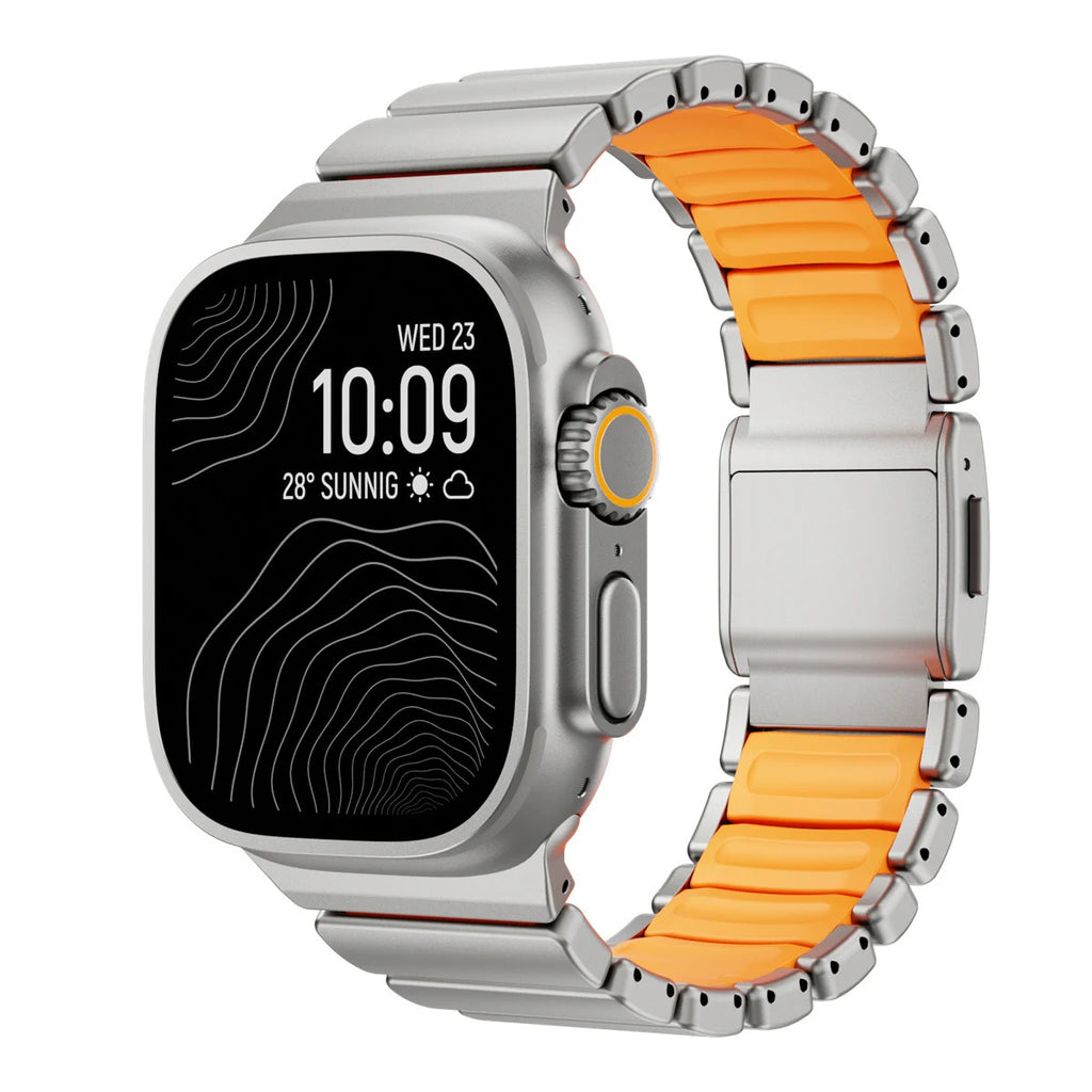 Magnetic Titanium & Silicone Fusion Band For Apple Watch 42/44/45/46/49MM