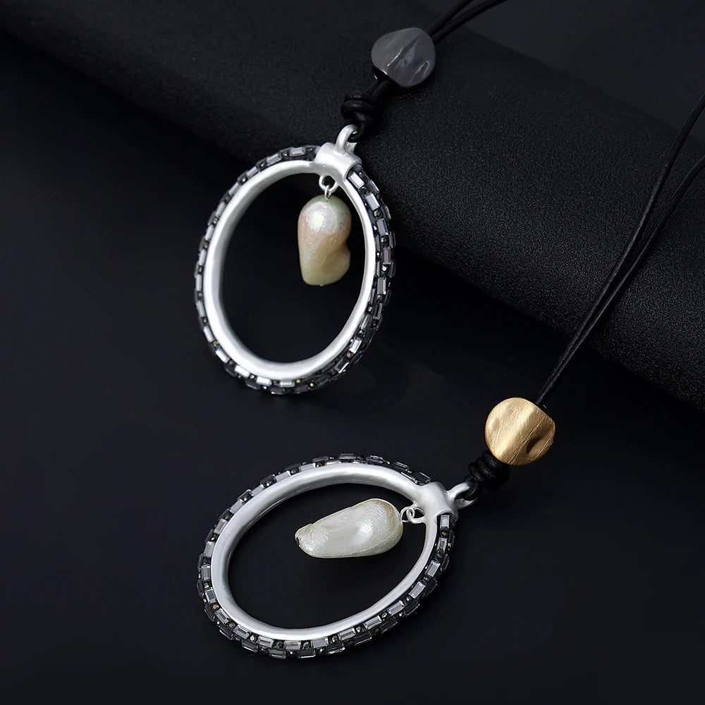 Mother of Pearl Leather Necklace