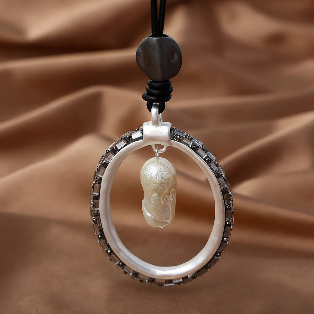 Mother of Pearl Leather Necklace