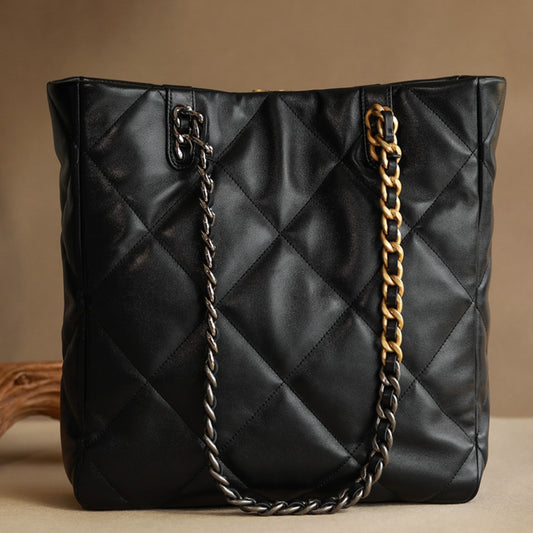 Black Leather Handbag ,30 x 37 x 10 cm