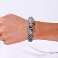 rattlesnake stainless steel heavy bracelet for men biker style bracelet - CIVIBUY