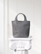 Woven Leather Mini Tote Bag Minimalist Handle Purse