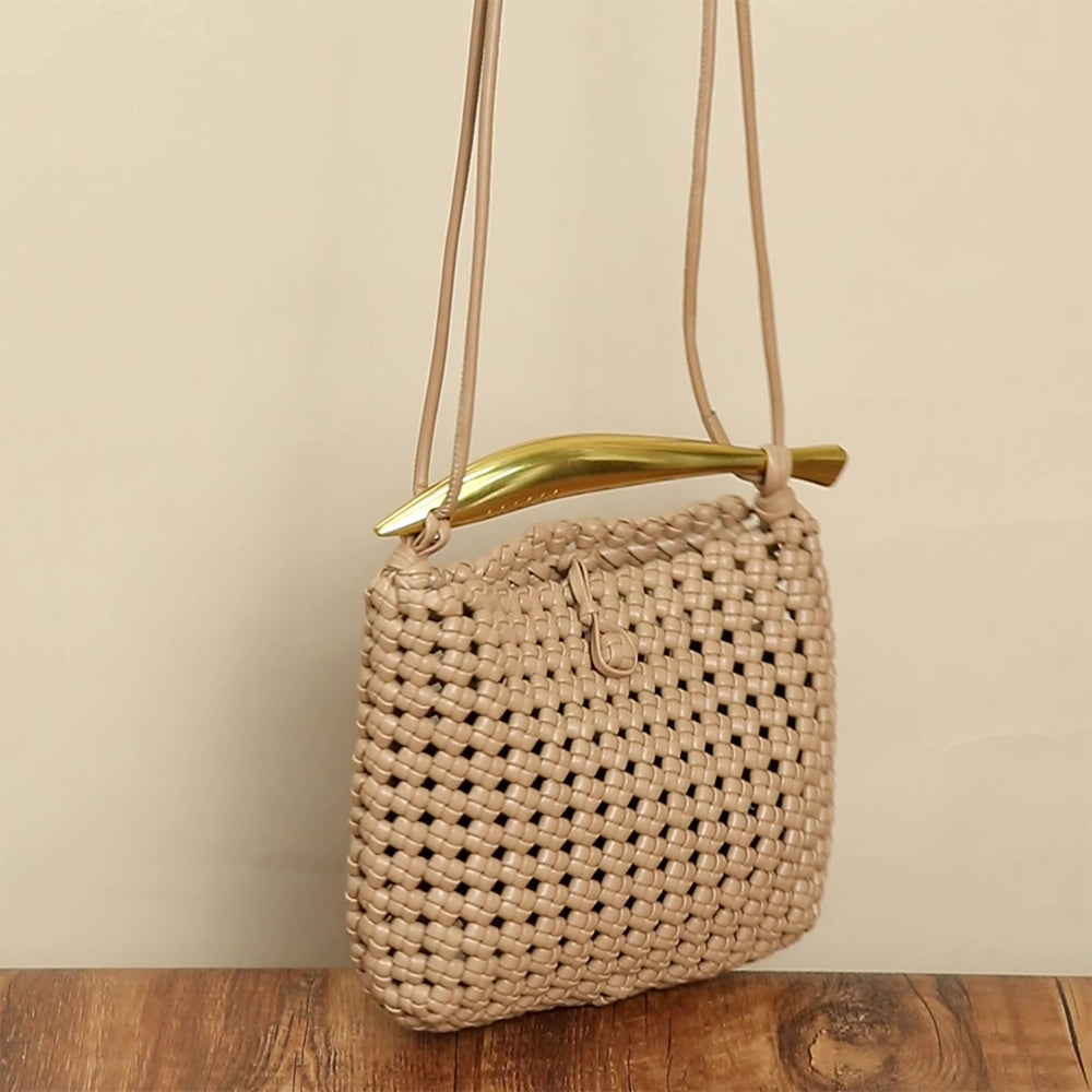 Mini Sardine Woven Hand Clutch | Elegant Evening Party Purse for Women