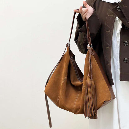 Lana Suede Slouchy Shoulder Bag - Chic Slouchy Design with Wide Shoulder Strap