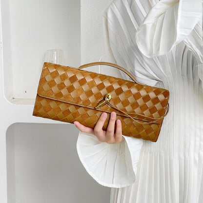 Snag  buttery smooth leather clutch with a top handle bag,lambskin