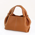 Women’s Brown Pebbled cowhide Tote Bag Soft Slouchy Top Handle Handbag for Daily