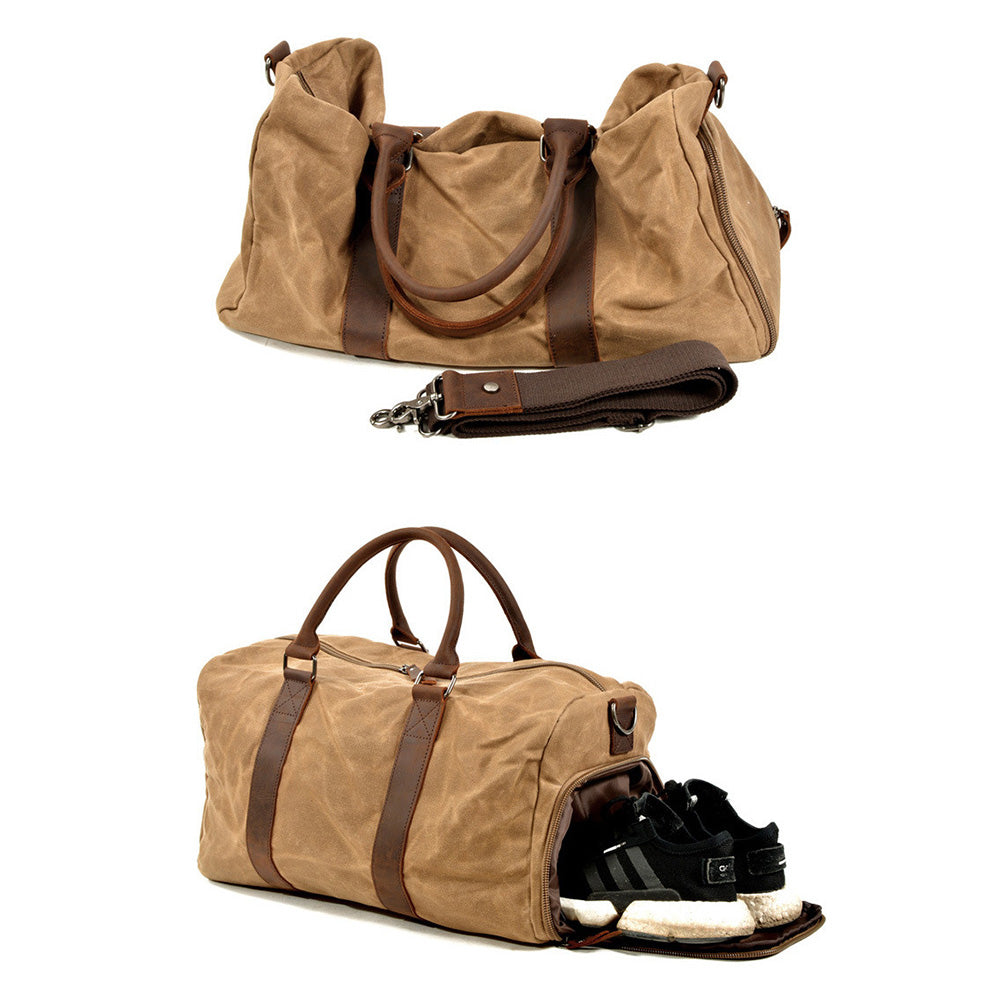 Personalized Waxed Canvas Duffel GYM Bag  Large Weekender & Travel Gift 