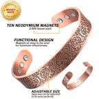 Irish Tree Stamped Copper Bracelet: Magnetic Therapy & Style