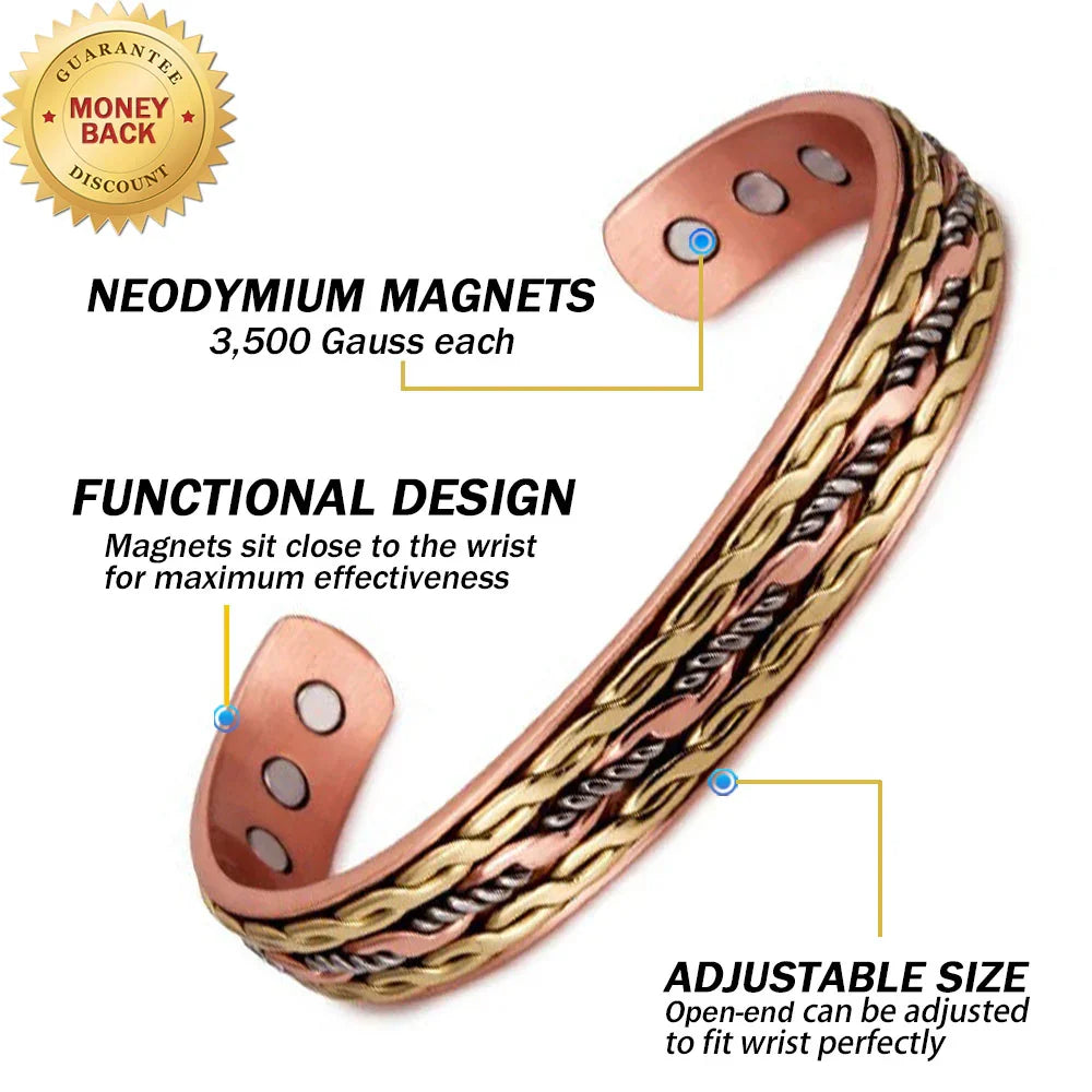 Stylish Copper Bracelet Magnetic Therapy & Wellness