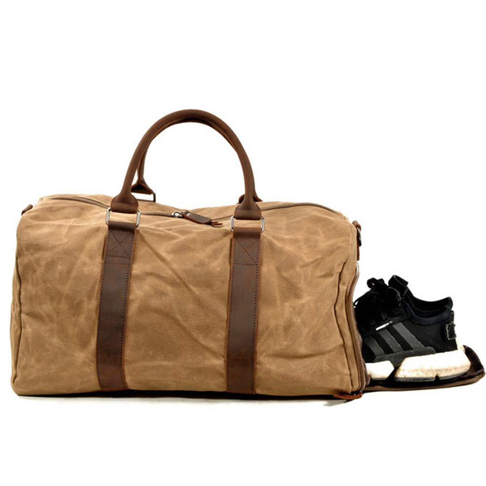 Personalized Waxed Canvas Duffel GYM Bag  Large Weekender & Travel Gift 