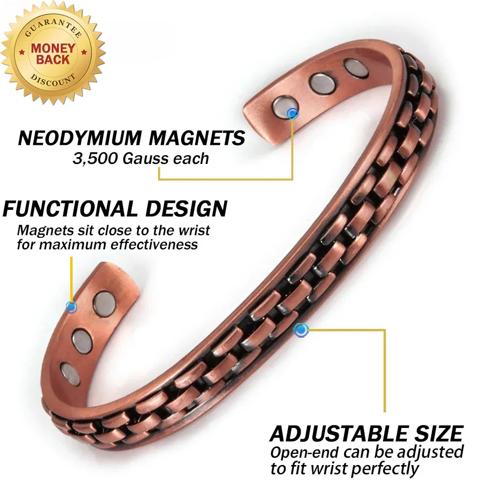 Magnetic Therapy Copper Bracelet – Elegant Jewelry Gift for Mom