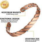 Premium Copper Magnetic Bangle – Floral Design & Therapy Benefits