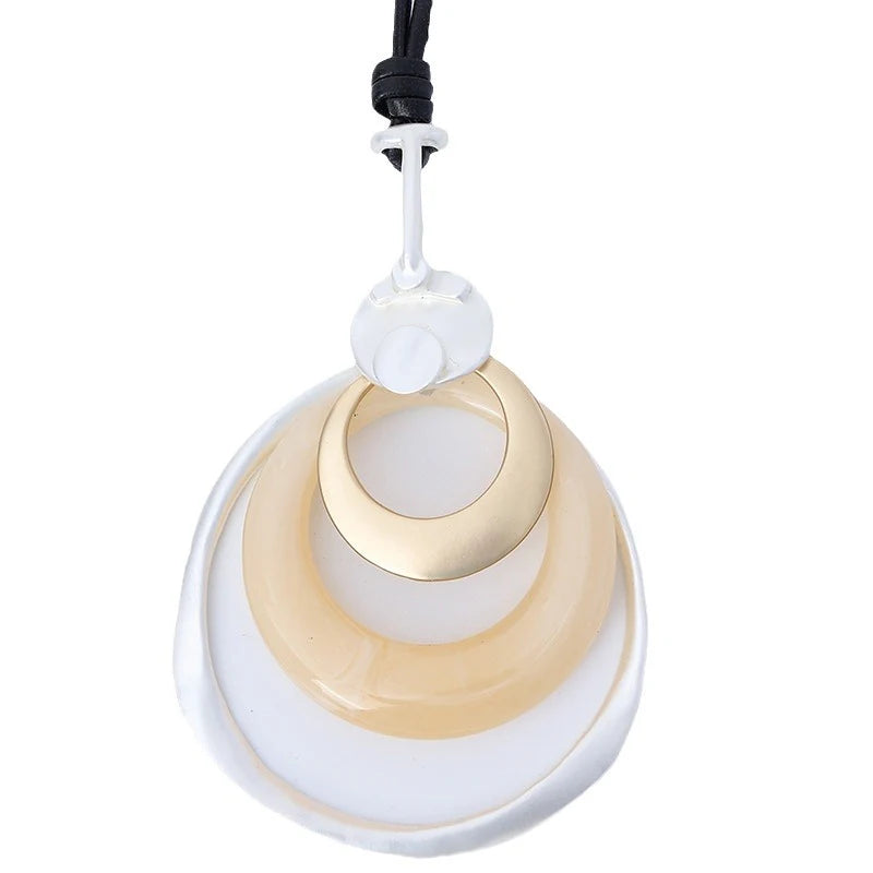 Long Sweater Necklace for Women Pendant Necklace Abstract Loops