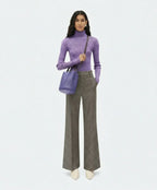 Lambskin Drawstring Shoulder Bag Luxury Tote Purse, purple