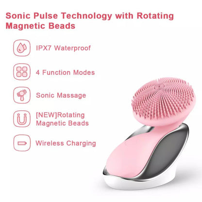 Sonic Face Brush, Silicone Face Exfoliator Brush Cleanser with Heated Massage - CIVIBUY