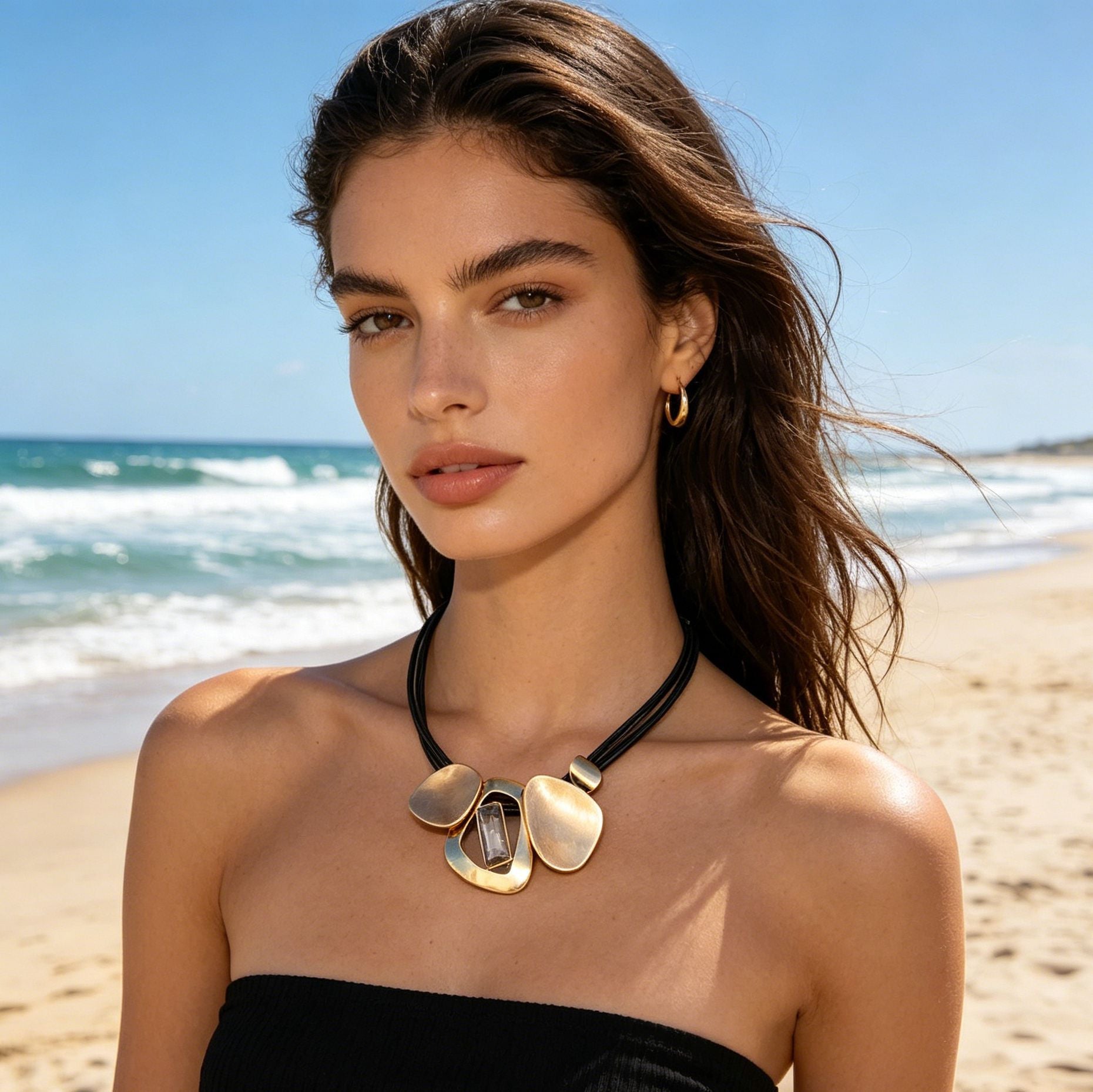 Chunky Gold Statement Necklace for Women