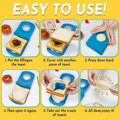 Sandwich Cutter and Sealer Bread Pancake Maker Cookie Cutter Set