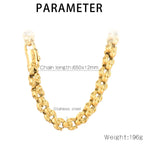 Halloween Skull Link Necklace In Metal Solid 316L Marine Grade Stainless Steel 26" for Men and Women - CIVIBUY