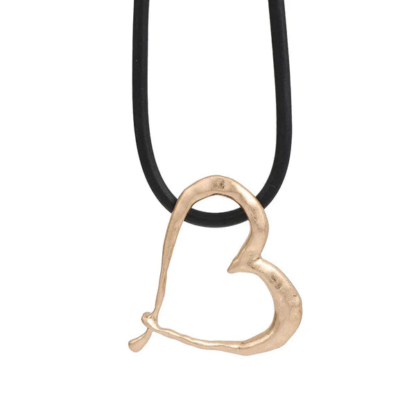 Sterling silver heart statement leather necklace ,Wholesale