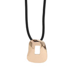 Modern Abstract Pendant Necklace with Geometric Cutout – Gold Finish
