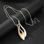 Silver Triangle Necklace with Gold – Minimalist Jewelry