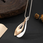 Silver Triangle Necklace with Gold – Minimalist Jewelry