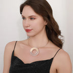Modern Geometric Hollow Circle Pendant Necklace – Silver Choker Design