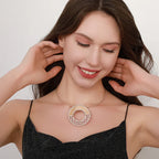 Modern Geometric Hollow Circle Pendant Necklace – Silver Choker Design