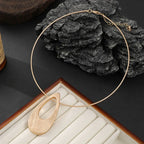 Minimalist Teardrop Pendant Necklace – Matte Gold Modern Choker