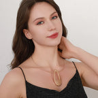 Minimalist Teardrop Pendant Necklace – Matte Gold Modern Choker