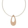 Minimalist Teardrop Pendant Necklace – Matte Gold Modern Choker