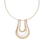 Triple Oval Hoop Choker – Satin Finish Statement Necklace with Diamond Shine