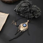 Bocar Long Velvet Necklace Pendant for Women