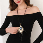 Bocar Long Velvet Necklace Pendant for Women