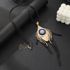 Bocar Long Velvet Necklace Pendant for Women