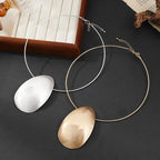 Golden Essence: Modern Oval Choker Necklace