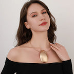 Golden Essence: Modern Oval Choker Necklace