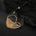 Luxe Fusion: Transparent Heart with Golden Touch Artisan Heart Pendant