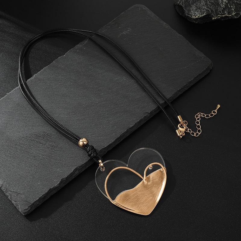 Transparent Heart Golden Touch Artisan Heart Pendant