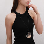 Luxe Fusion: Transparent Heart with Golden Touch Artisan Heart Pendant