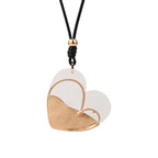 Luxe Fusion: Transparent Heart with Golden Touch Artisan Heart Pendant