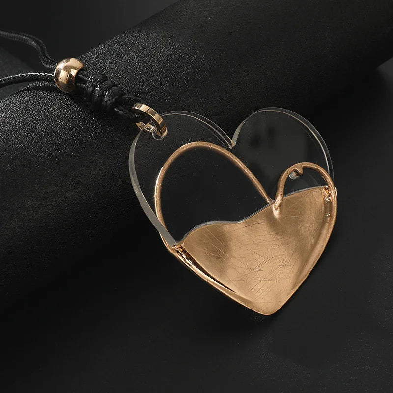 Transparent Heart Golden Touch Artisan Heart Pendant